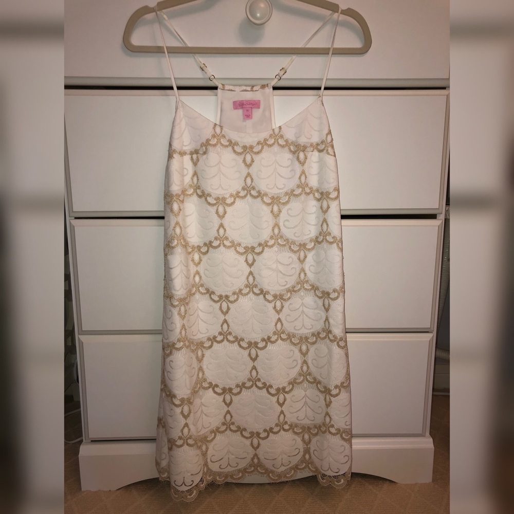 White and gold Lilly Pulitzer dress